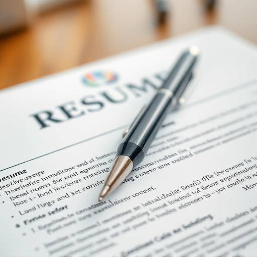 a close up of a resume and a cover letter with a pen on top of them